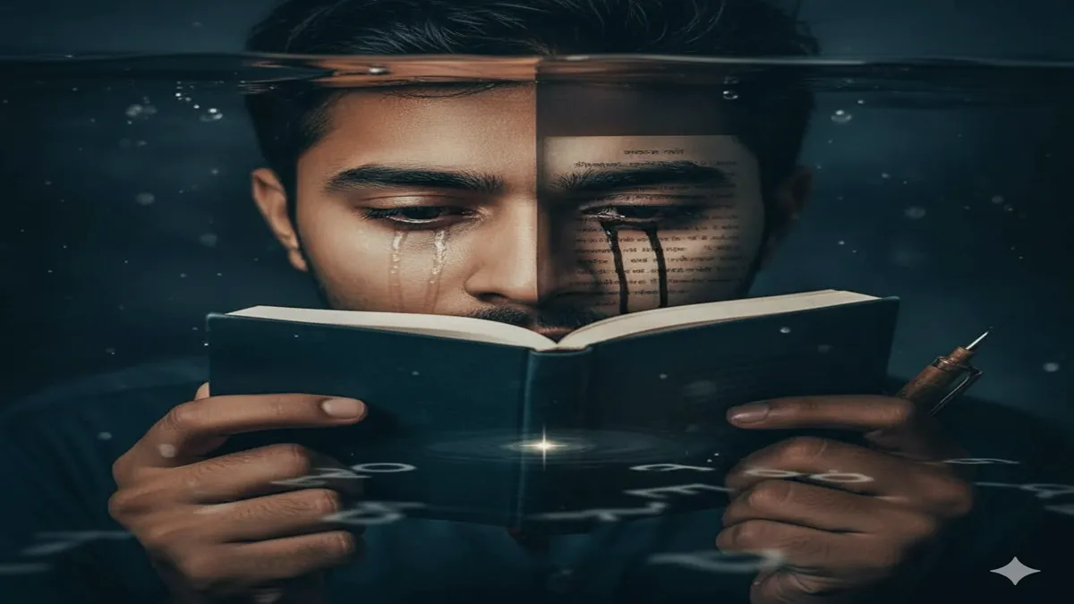 samndar me utarta hoon to aankhen bhig jati hain