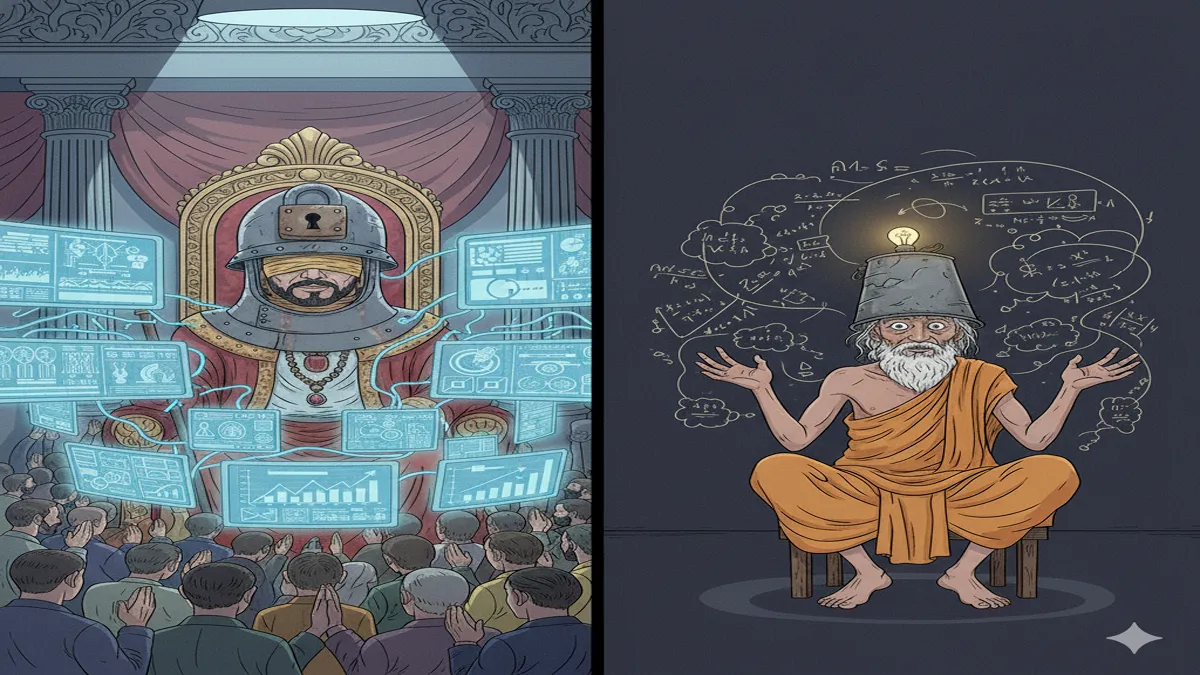 aankh par patti rahe aur aql par taala rahe