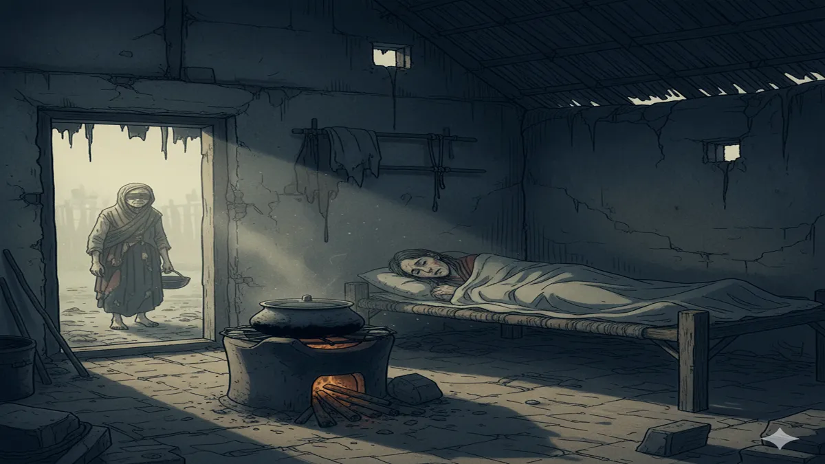 ghar pe thande chulhe par agar khaali patili hai